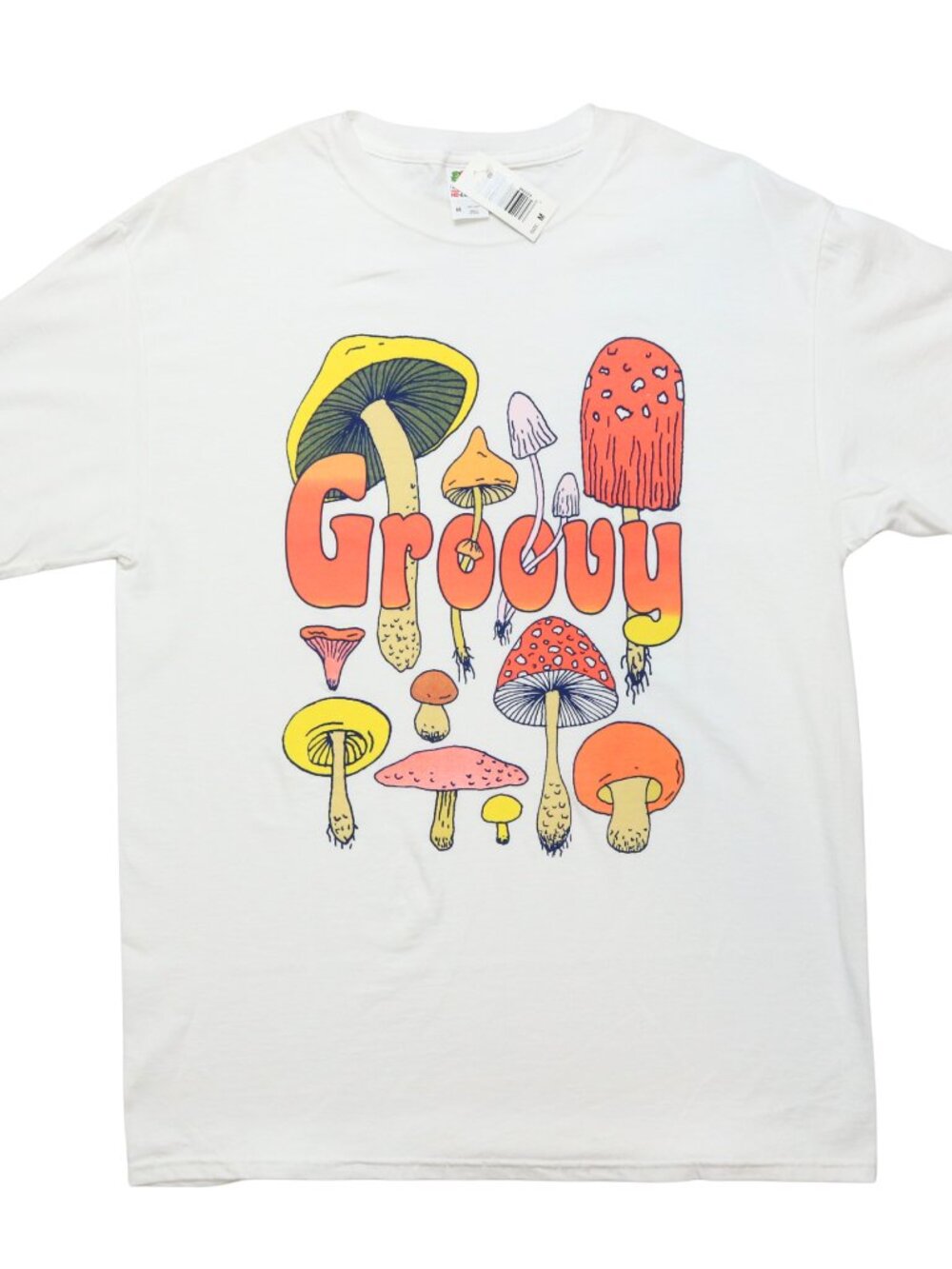 Groovy Mushrooms Tee White Fruit of the Loom T-Shirt